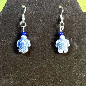 Blue Sea Turtle Earrings